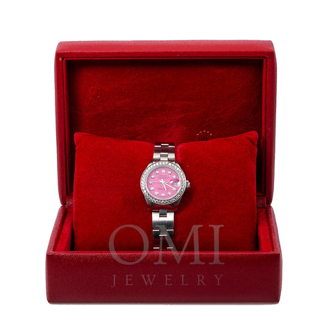 Rolex Oyster Perpetual Diamond Watch, Datejust 6916 26mm, Pink Diamond Dial With 0.90 CT Diamonds