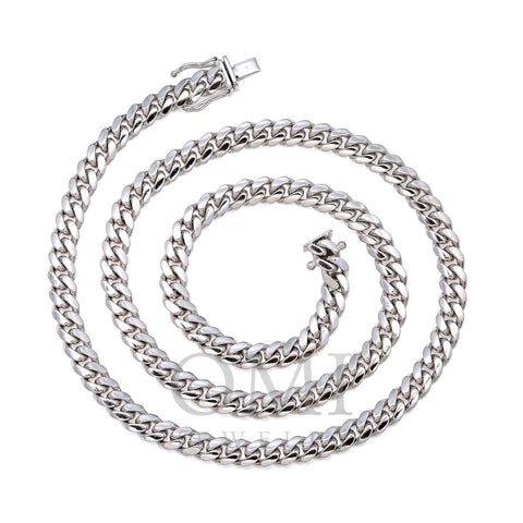 10k White Gold 6mm Solid Cuban Link Chain Available In Sizes 18