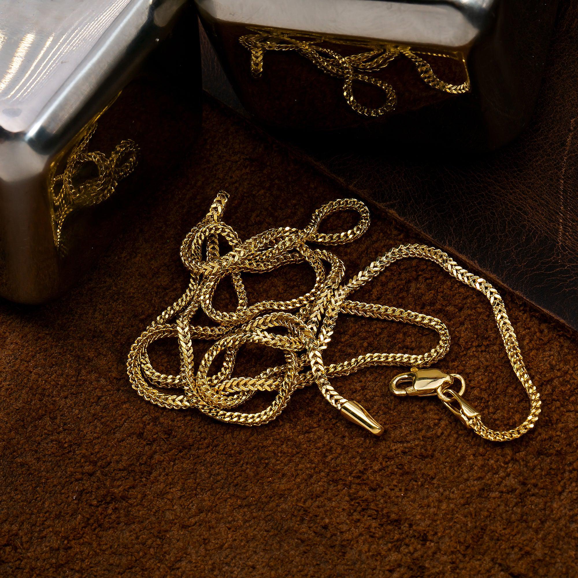 10K Yellow Gold 2mm Hollow Box Franco Chain Available In Sizes 18"-26"