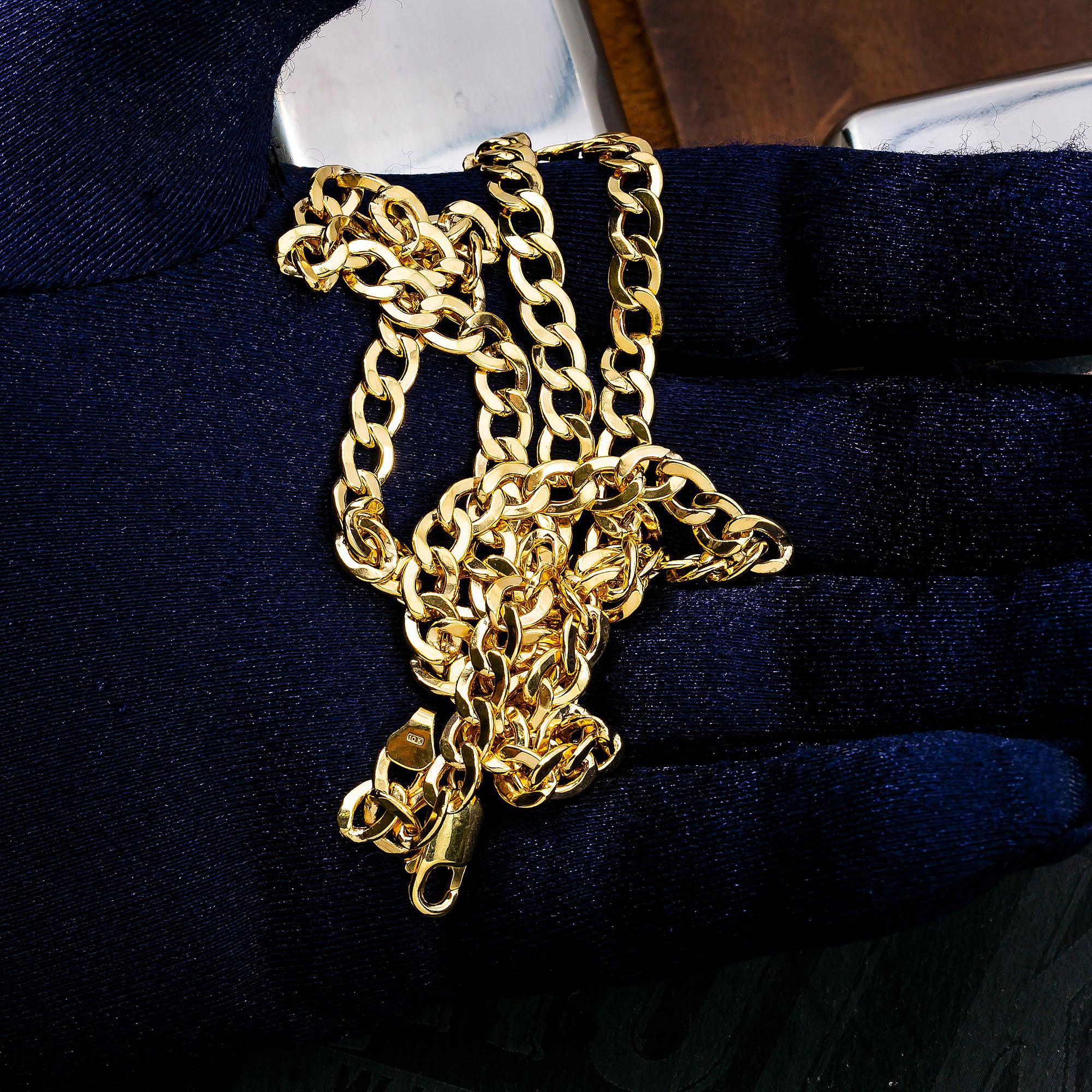 10K Yellow Gold 6.26MM Hollow Cuban Chain - Available In Sizes 18"-26"