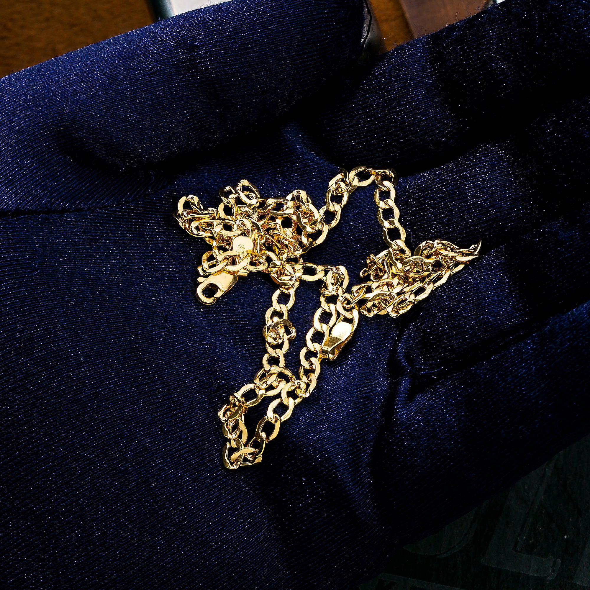 10K Yellow Gold 3mm Hollow Cuban Chain Available In Sizes 18"-26"