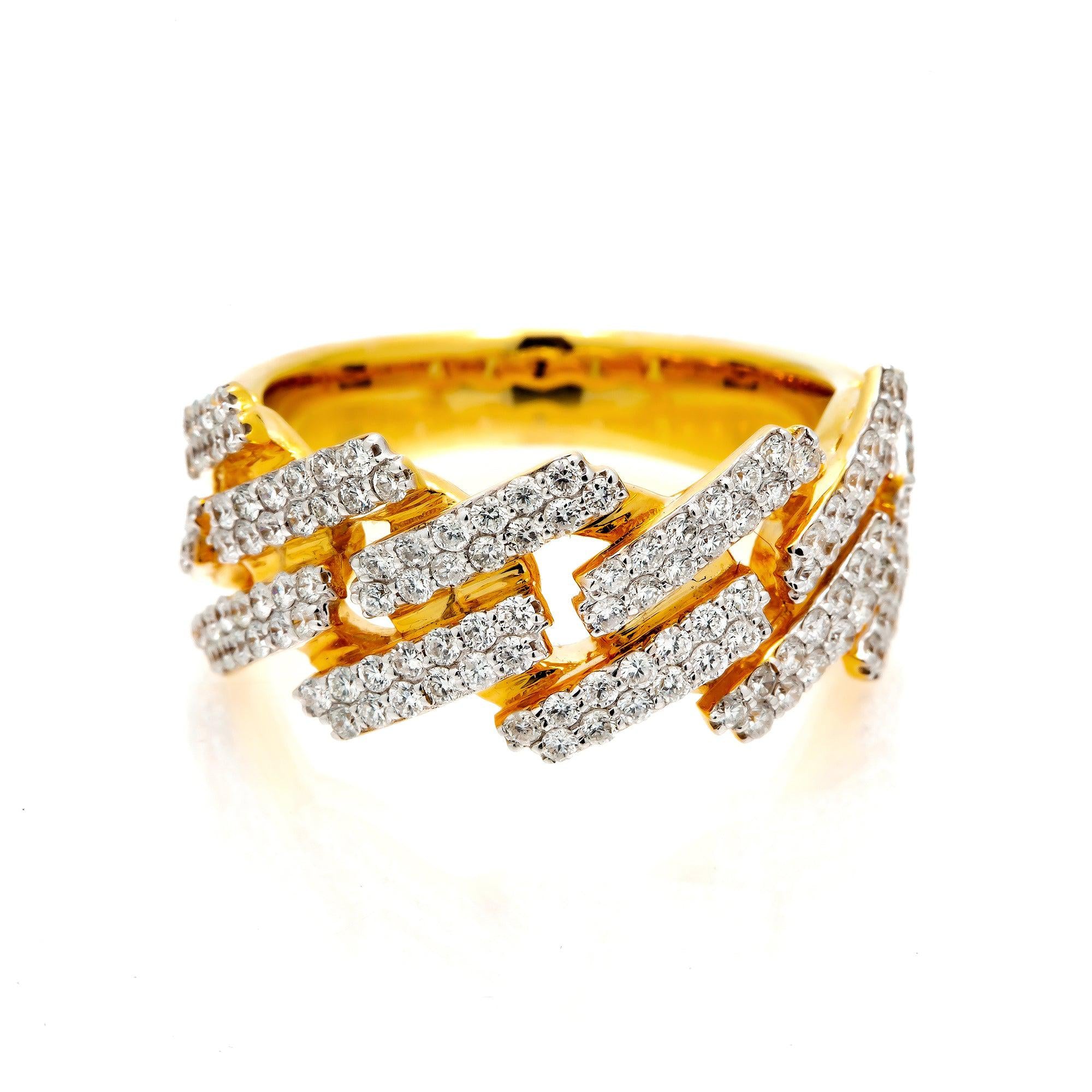 10K GOLD DIAMOND MIAMI CUBAN RING 1.30 CT