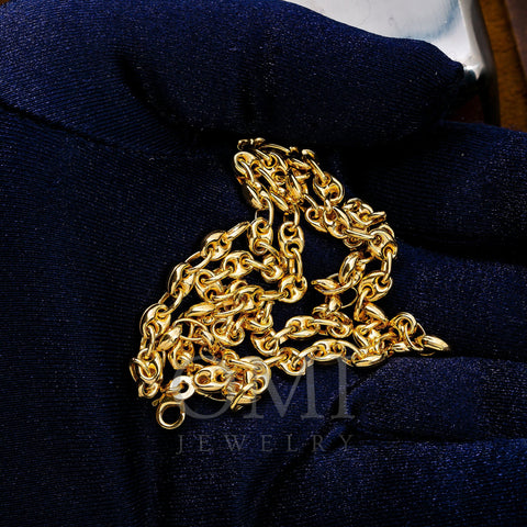 10K Yellow Gold 7mm Puff Chain Available Sizes 18
