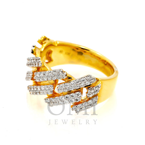 10K GOLD DIAMOND MIAMI CUBAN RING 1.30 CT