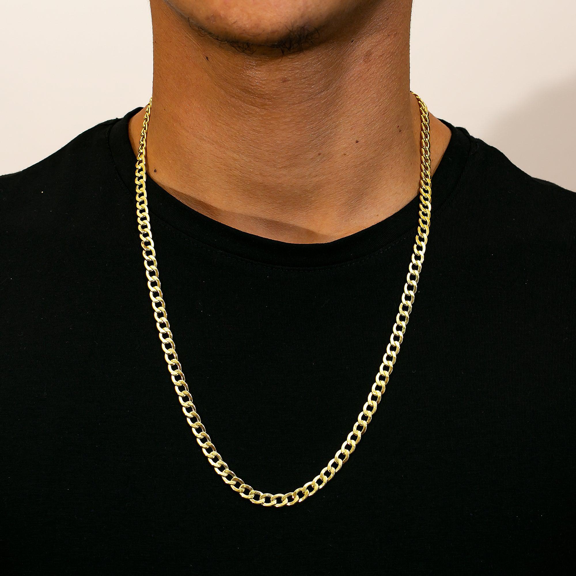10K Yellow Gold 5mm Hollow Cuban Link Chain Available In Sizes 18