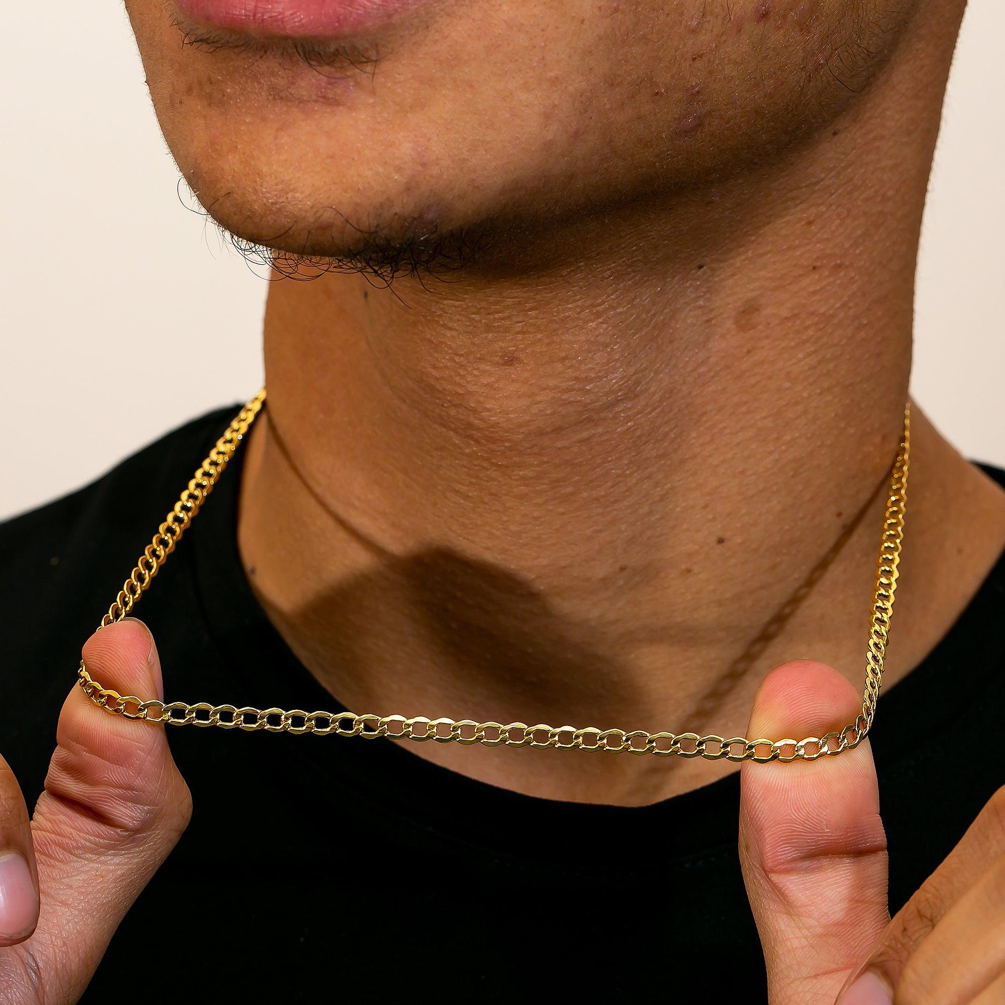 10K Yellow Gold 2.62mm Hollow Cuban Link Chain Available In Sizes 18"-26"