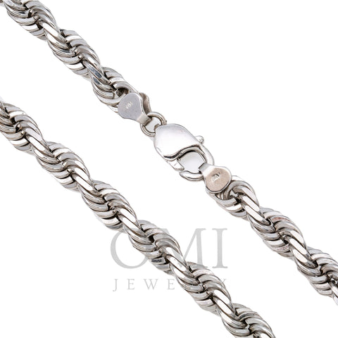 10k White Gold 8mm Rope Chain Available In Sizes 18