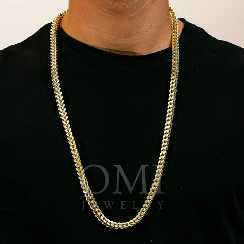 10K Yellow Gold 7.32mm Hollow Franco Chain
