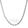 10k White Gold 6mm Solid Rope Chain Available In Sizes 18"-26"