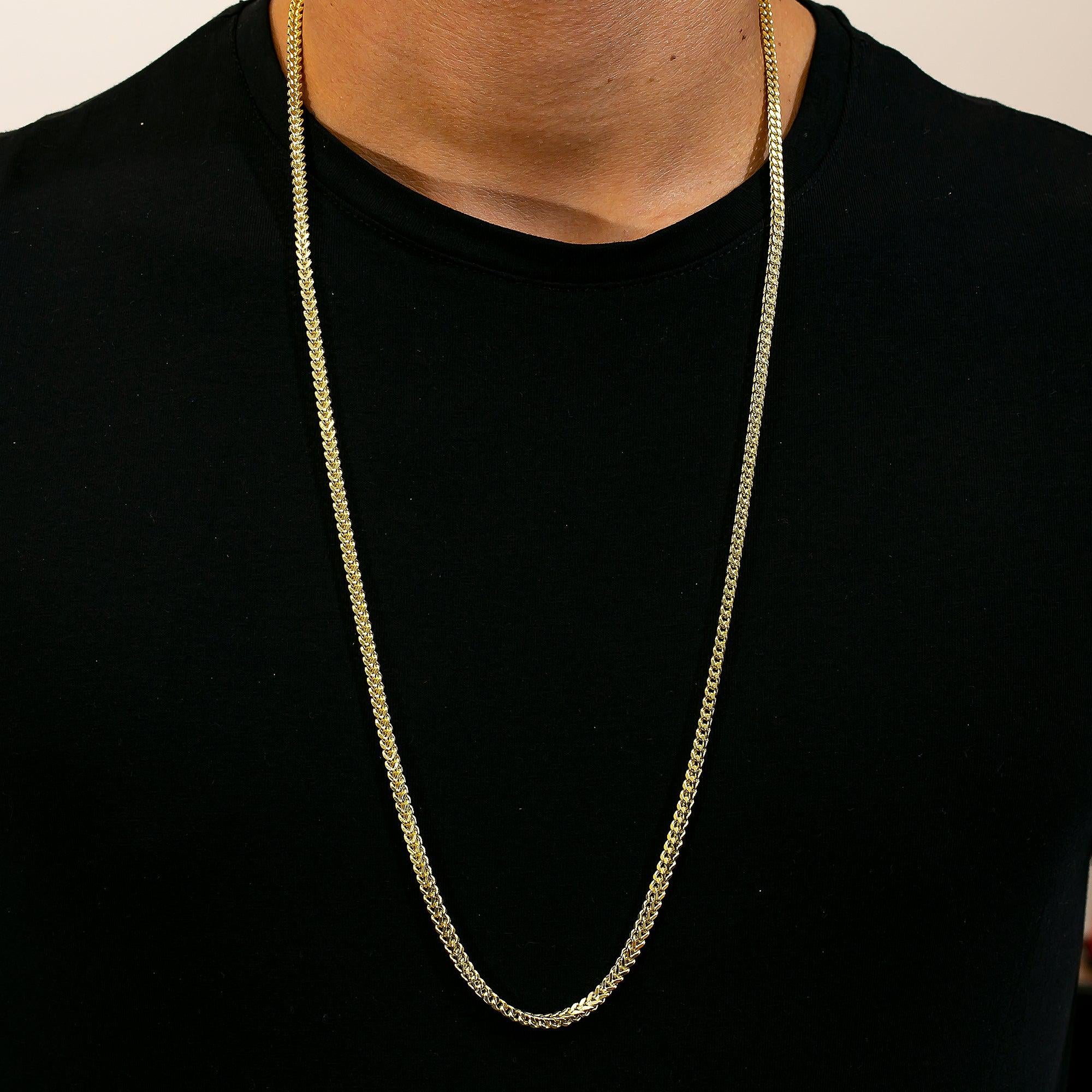 10K Yellow Gold 3.6mm Hollow Franco Chain Available In Sizes 18"-26"