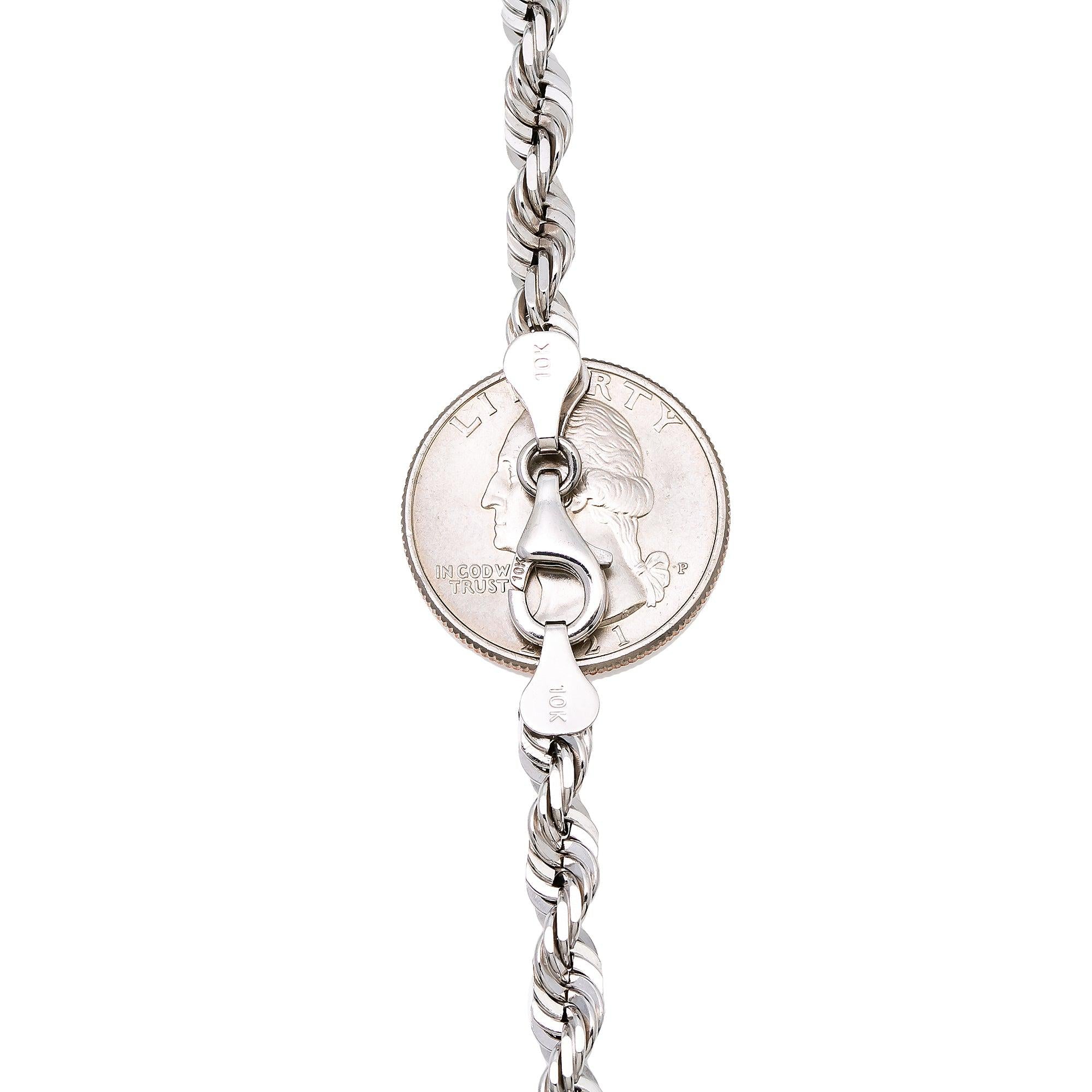 10K WHITE GOLD 6MM ROPE CHAIN