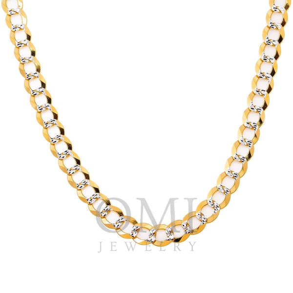 10k Yellow Gold 10mm Flat Diamond Cut Cuban Chain Available In Sizes 18