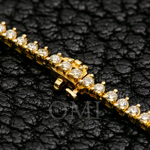 14K Yellow Gold 24'/3.7MM Tennis Chain With 23.25 CT Diamonds