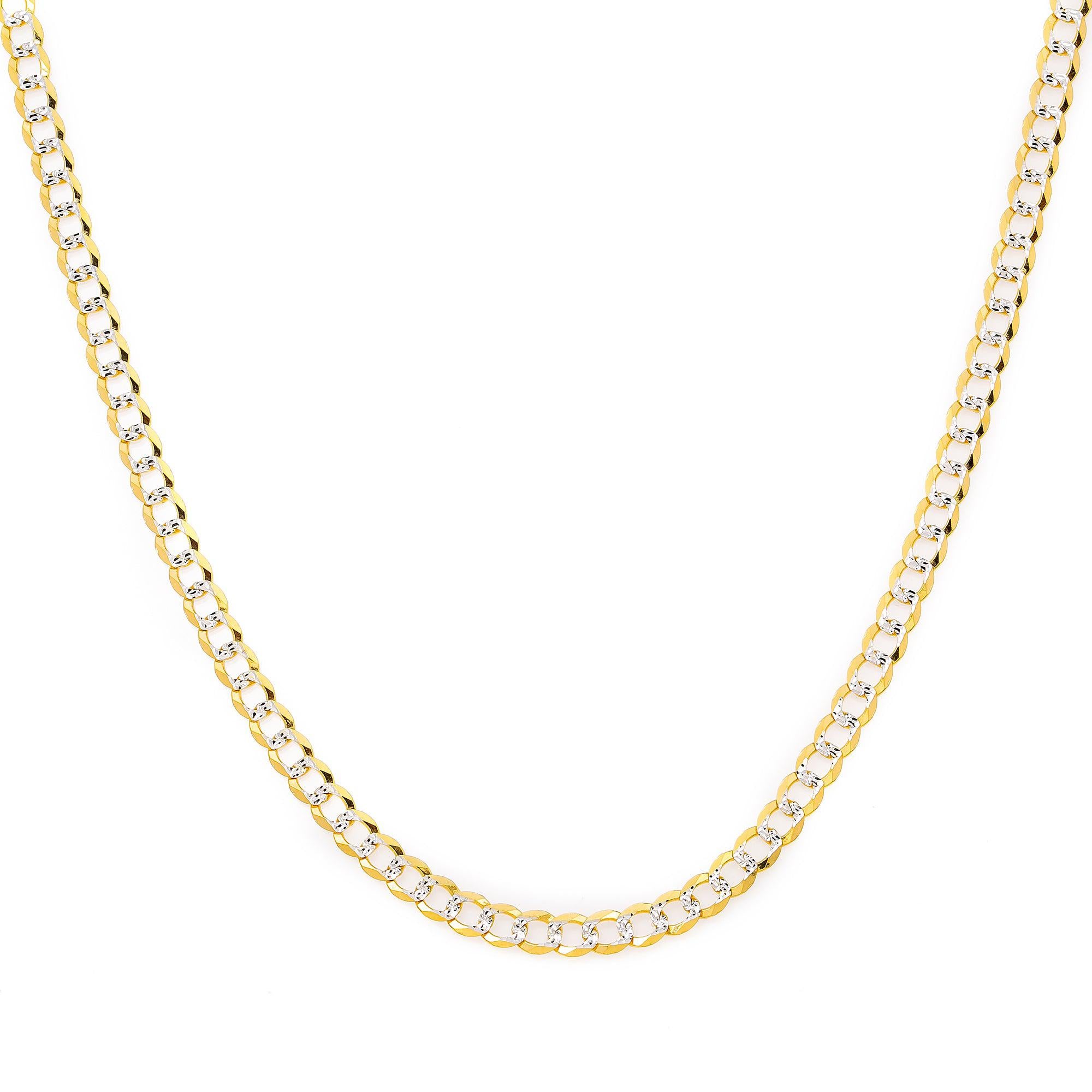 10k Yellow Gold 5mm Diamond Cut Flat Cuban Chain Available In Sizes 18"-26"