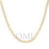 10k Yellow Gold 5mm Diamond Cut Flat Cuban Chain Available In Sizes 18"-26"