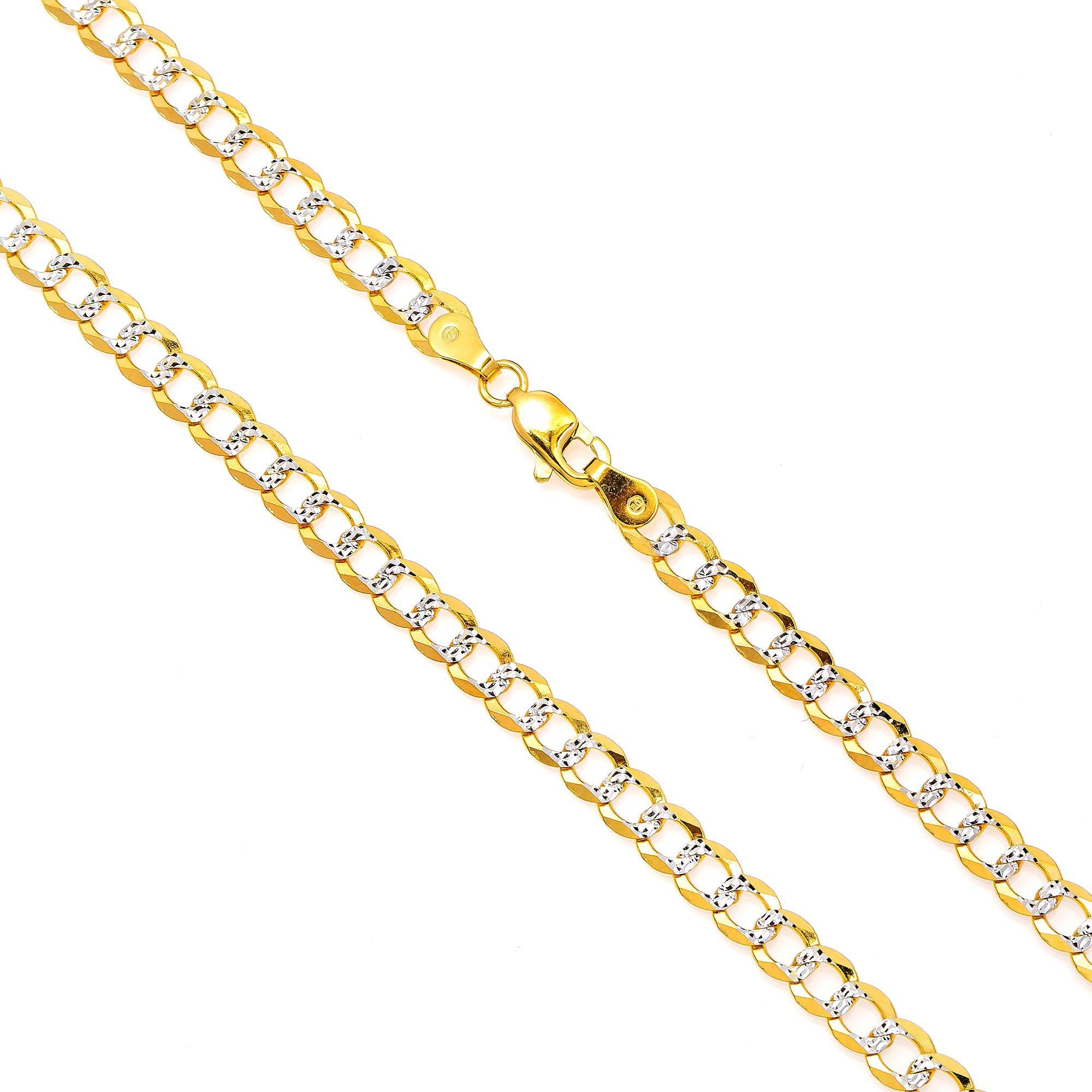 10k Yellow Gold 5mm Diamond Cut Flat Cuban Chain Available In Sizes 18"-26"