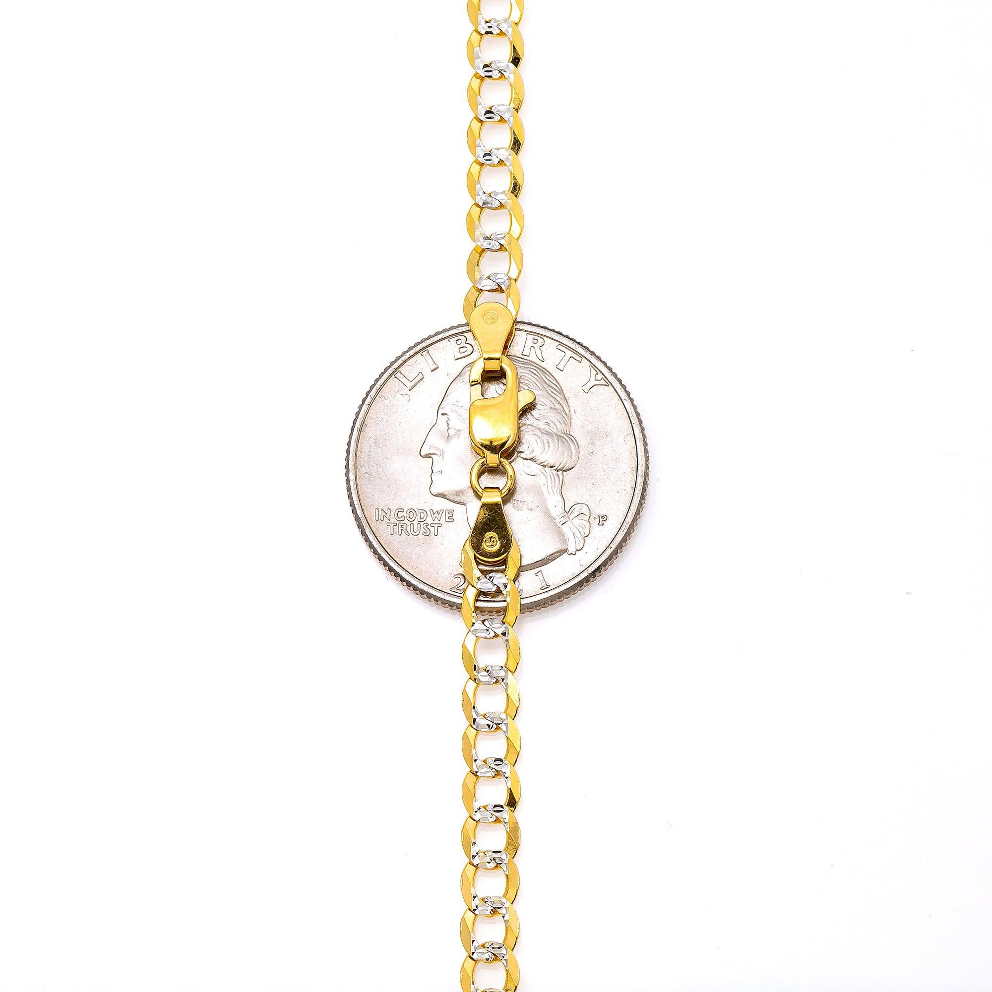 10k Yellow Gold 5mm Diamond Cut Flat Cuban Chain Available In Sizes 18"-26"