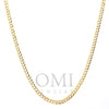 10k Hollow Yellow Gold 4mm Flat Diamond Cut Cuban Chain Available In Sizes 18"-26"