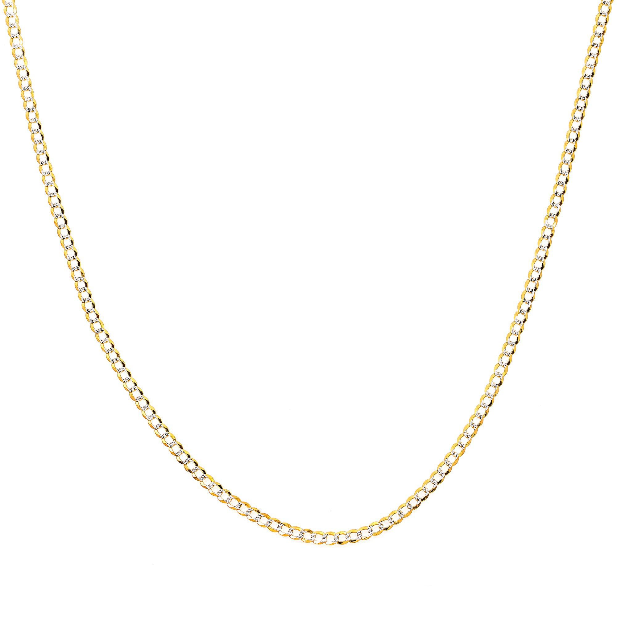 10k Yellow Gold 3mm Flat Diamond Cut Cuban Chain Available In Sizes 18"-26"