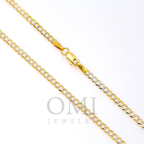 10k Yellow Gold 3mm Flat Diamond Cut Cuban Chain Available In Sizes 18