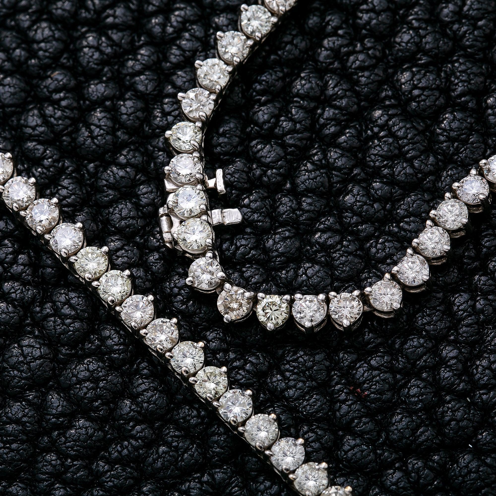 14K White Gold Tennis Chain With 36.50 CT Diamonds