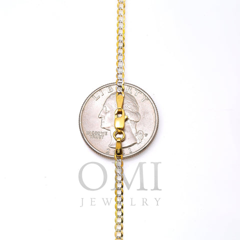 10k Yellow Gold 3mm Flat Diamond Cut Cuban Chain Available In Sizes 18
