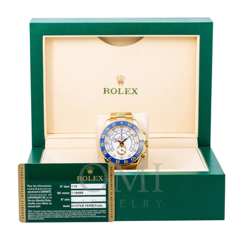 Rolex Yacht-Master II 116688 44MM White Dial And Gold Hands With Yellow Gold Oyster Bracelet