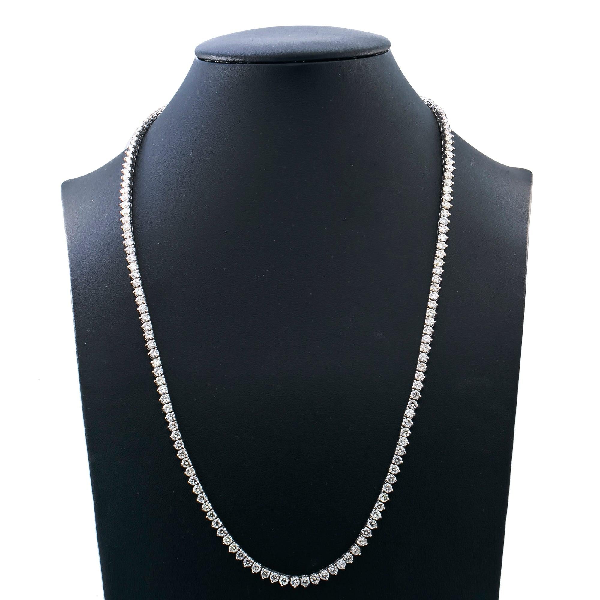 14K White Gold Tennis Chain With 36.50 CT Diamonds
