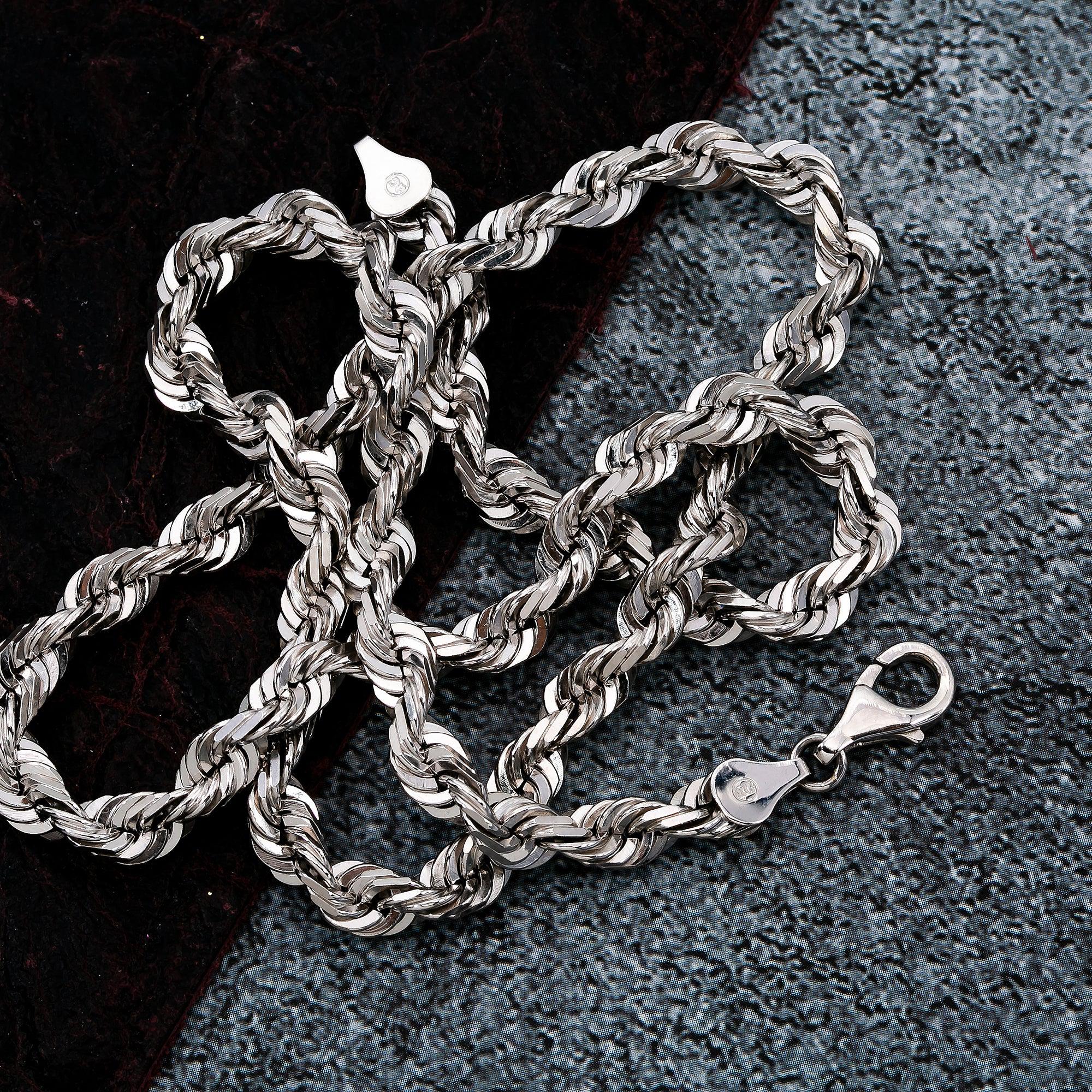 10K WHITE GOLD 6MM ROPE CHAIN