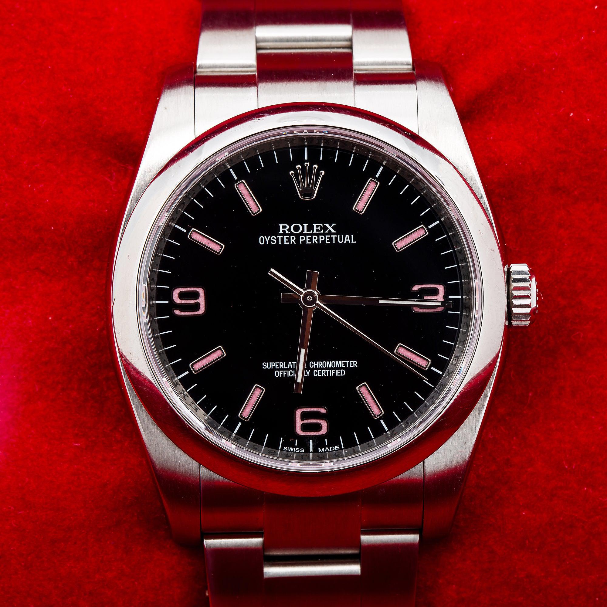 Rolex Oyster Perpetual 36MM 116000 Black Arabic Dial Smooth Bezel Stainless Steel Oyster Bracelet