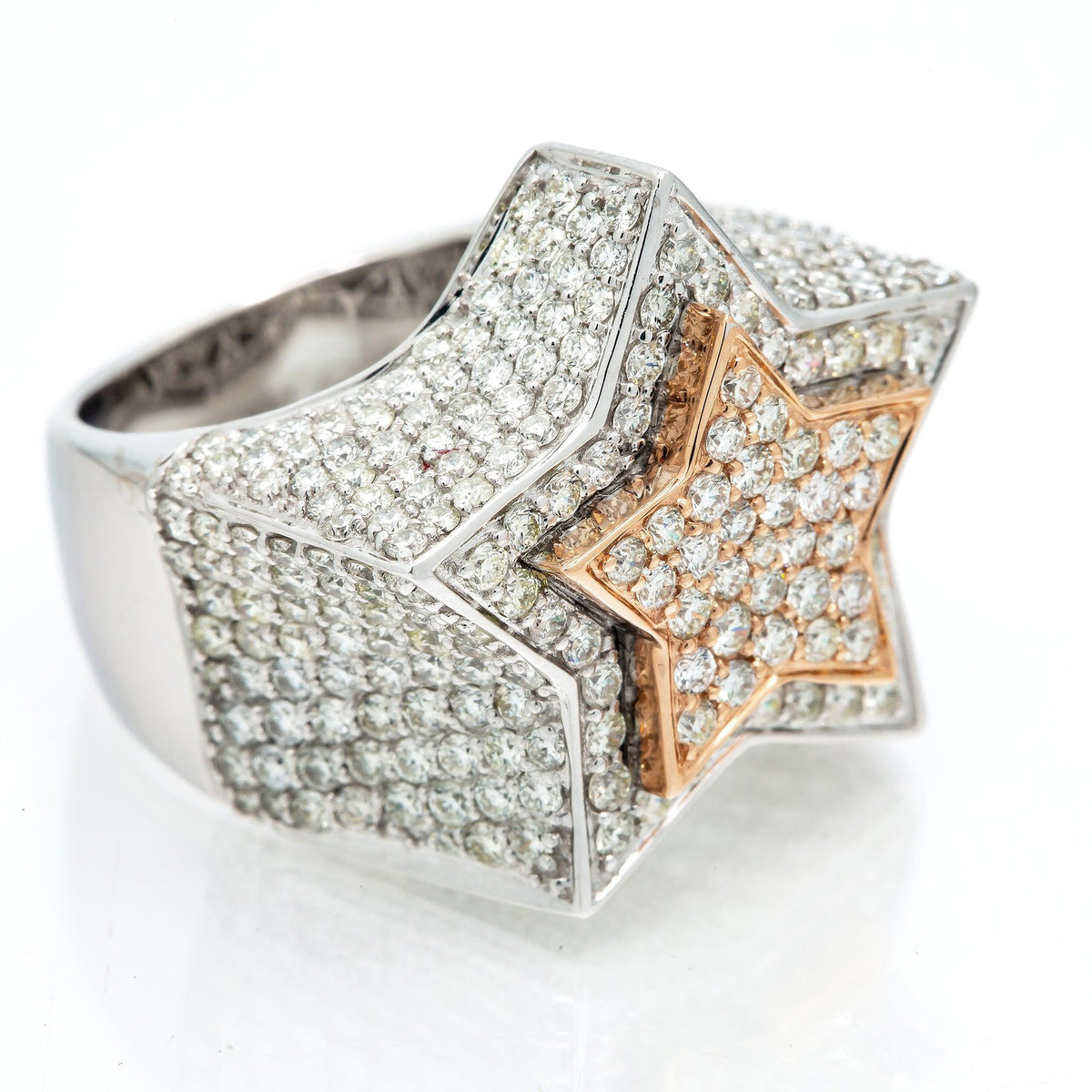 14K GOLD DIAMOND 3D STAR RING 5 CT