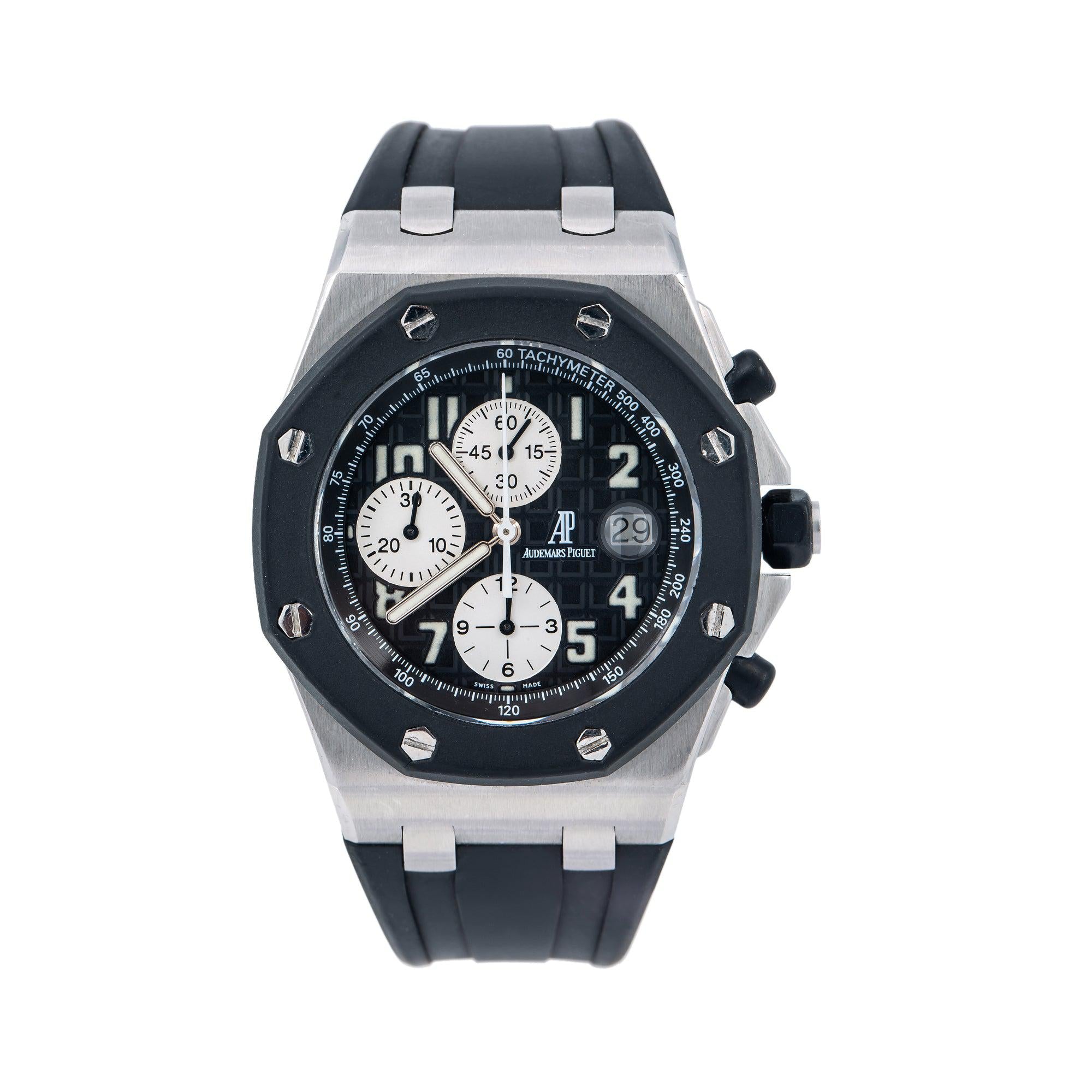 Audemars Piguet Royal Oak Offshore Chronograph 42MM 25940SK.00.D002CA.01.A Black Arabic Dial Rubberclad Bezel Black Rubber Band