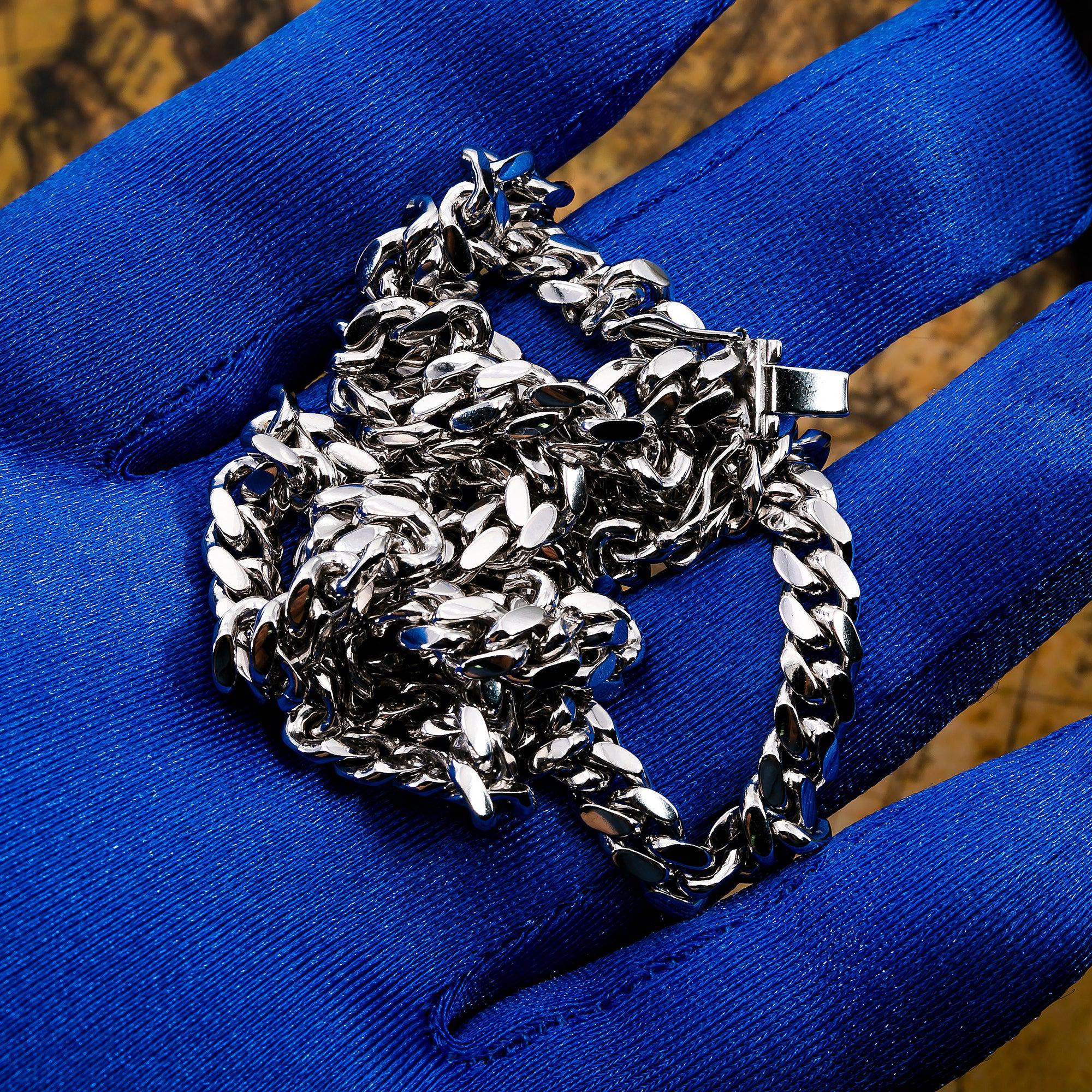 10k White Gold 6mm Solid Cuban Link Chain Available In Sizes 18"-26"