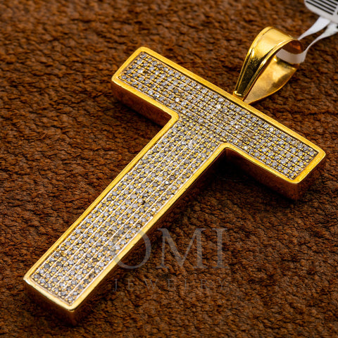 10K Yellow Gold Unisex T Letter with 1.05 CT Diamond