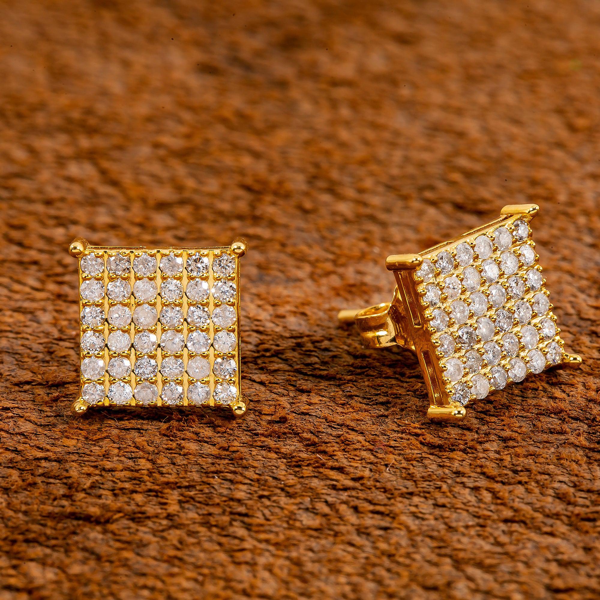 10K Yellow Gold Unisex Earrings with 0.50 CT Diamond
