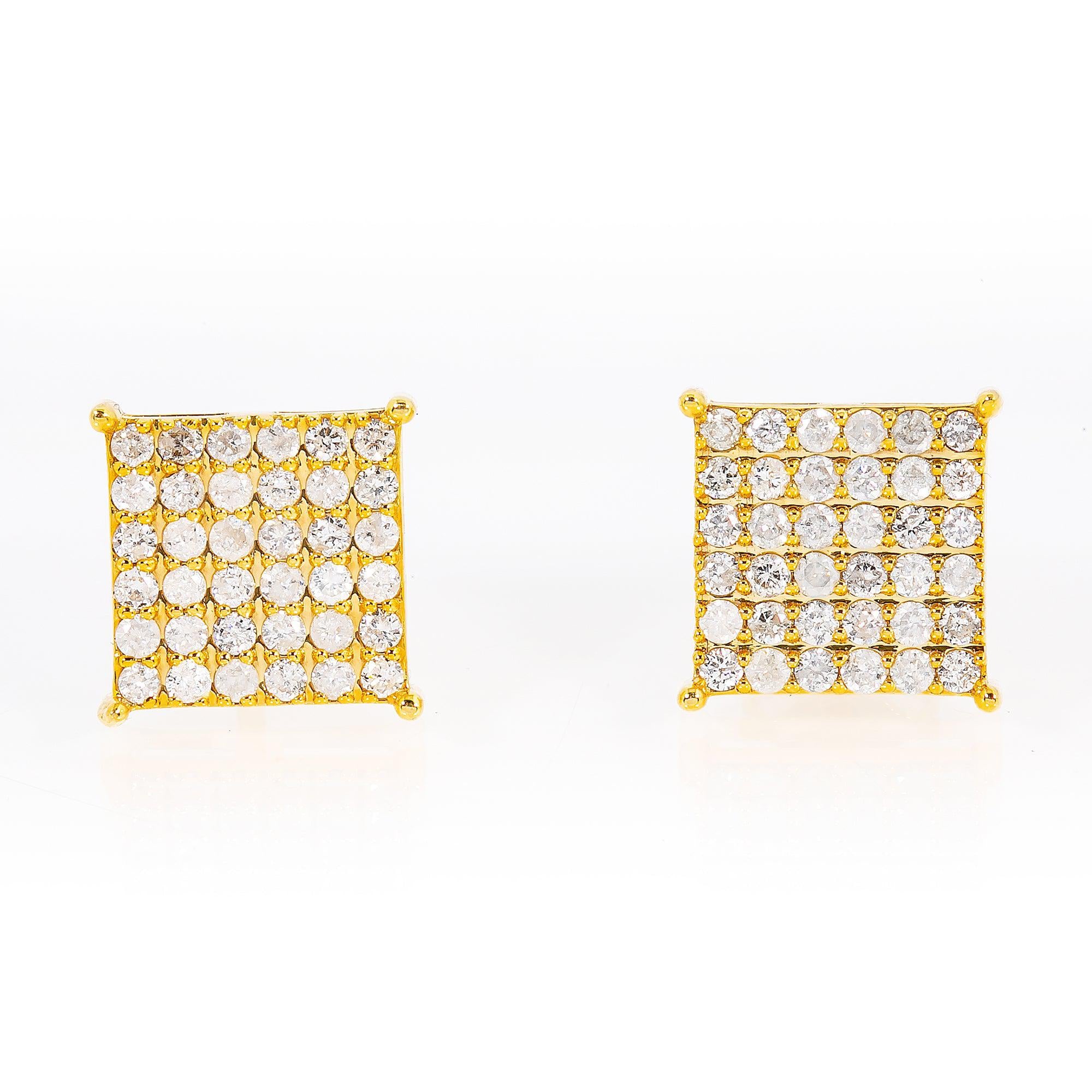 10K Yellow Gold Unisex Earrings with 0.50 CT Diamond