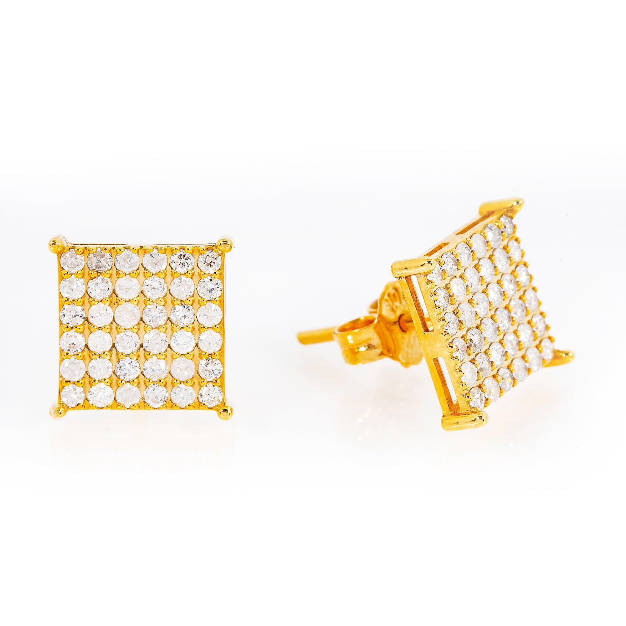 10K Yellow Gold Unisex Earrings with 0.50 CT Diamond