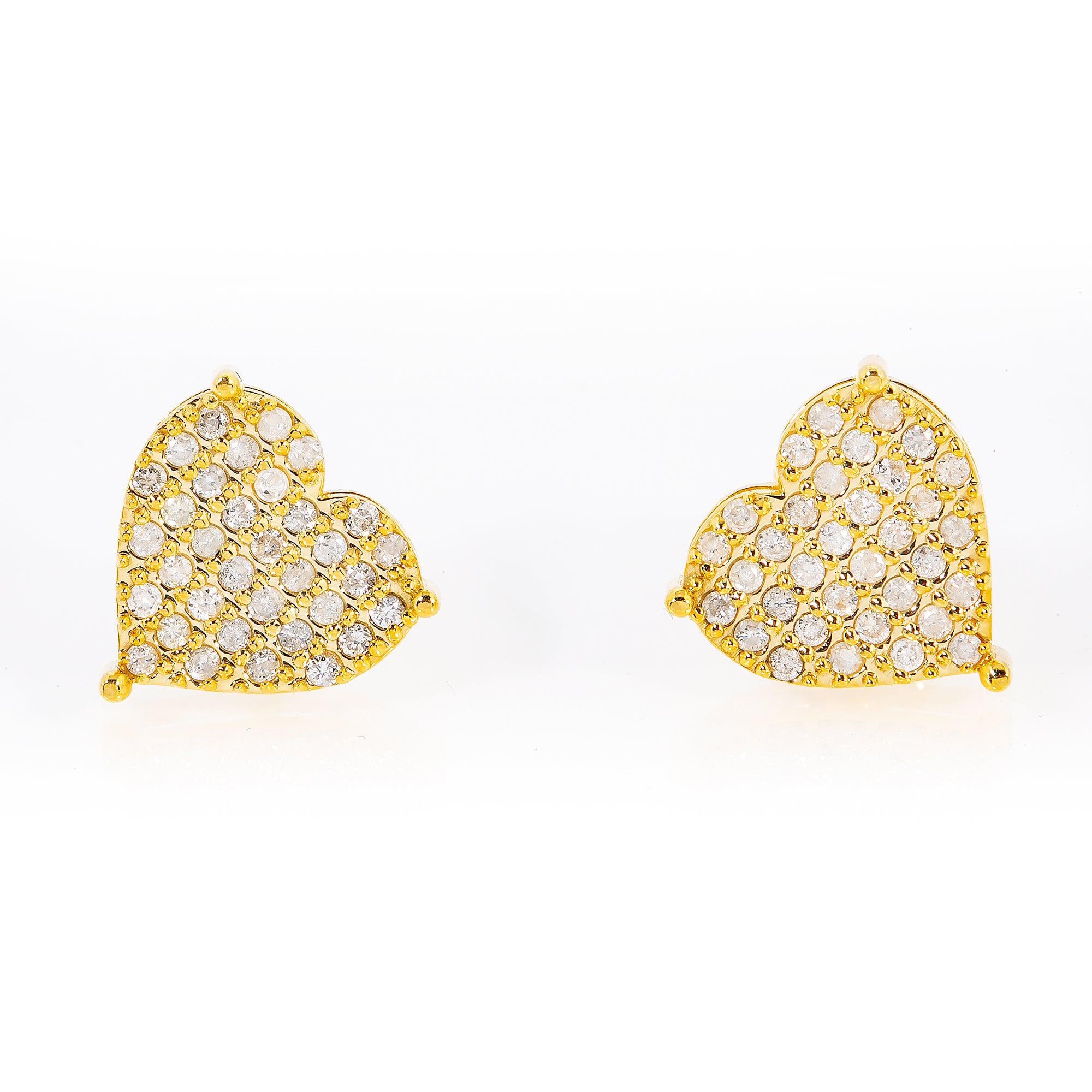 10K Yellow Gold Ladies Earrings with 0.50 CT Diamond
