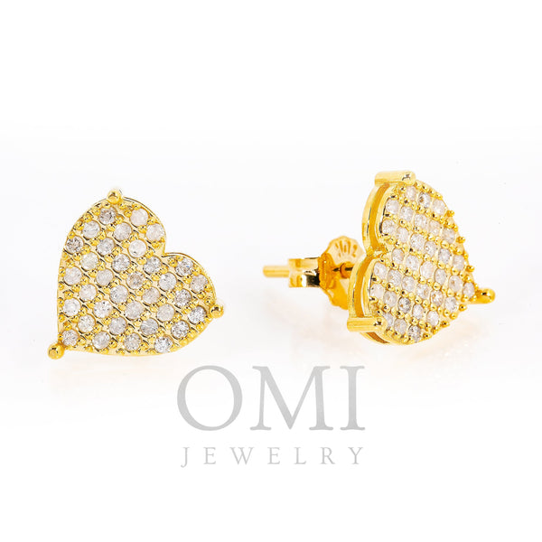 10K Yellow Gold Ladies Earrings with 0.50 CT Diamond