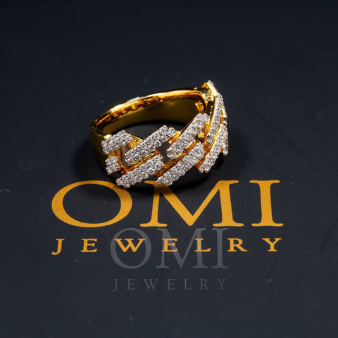10K GOLD DIAMOND MIAMI CUBAN RING 1.30 CT