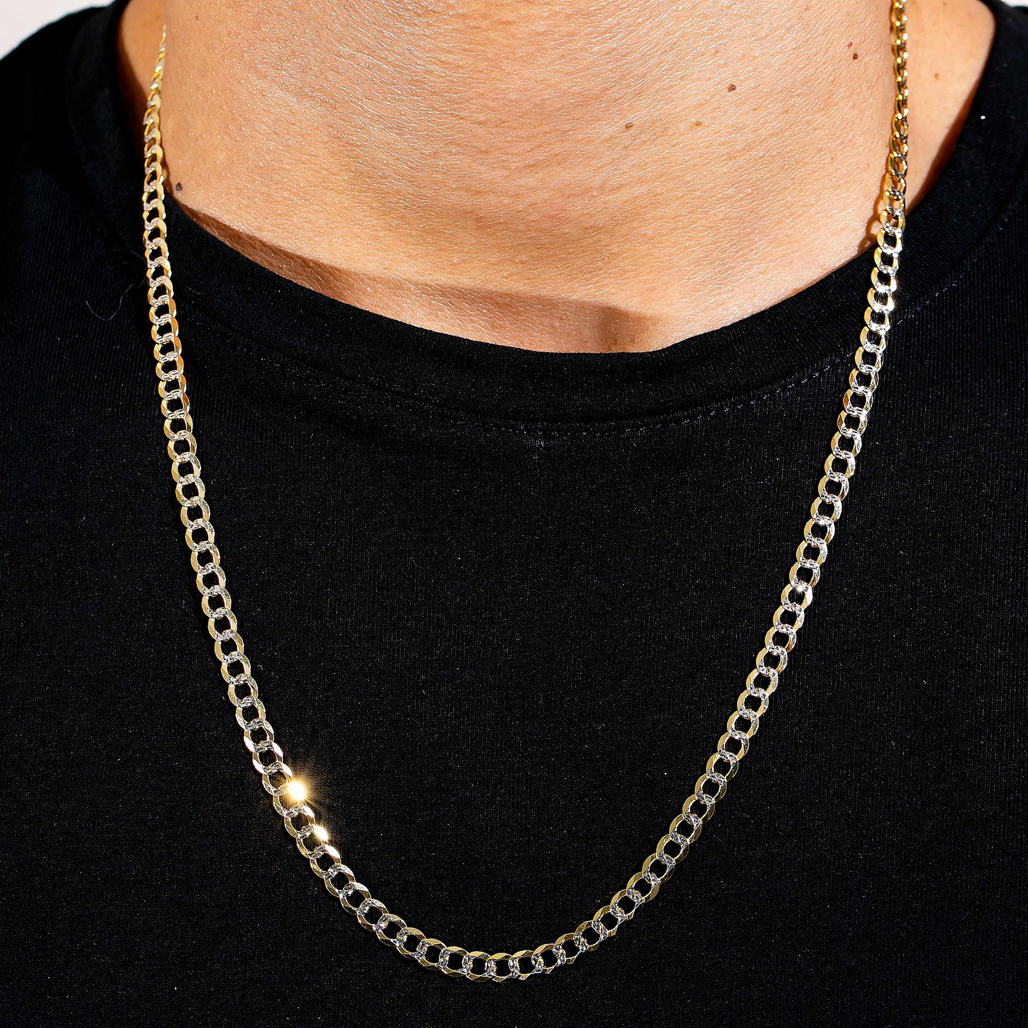 10k Yellow Gold 5mm Diamond Cut Flat Cuban Chain Available In Sizes 18"-26"