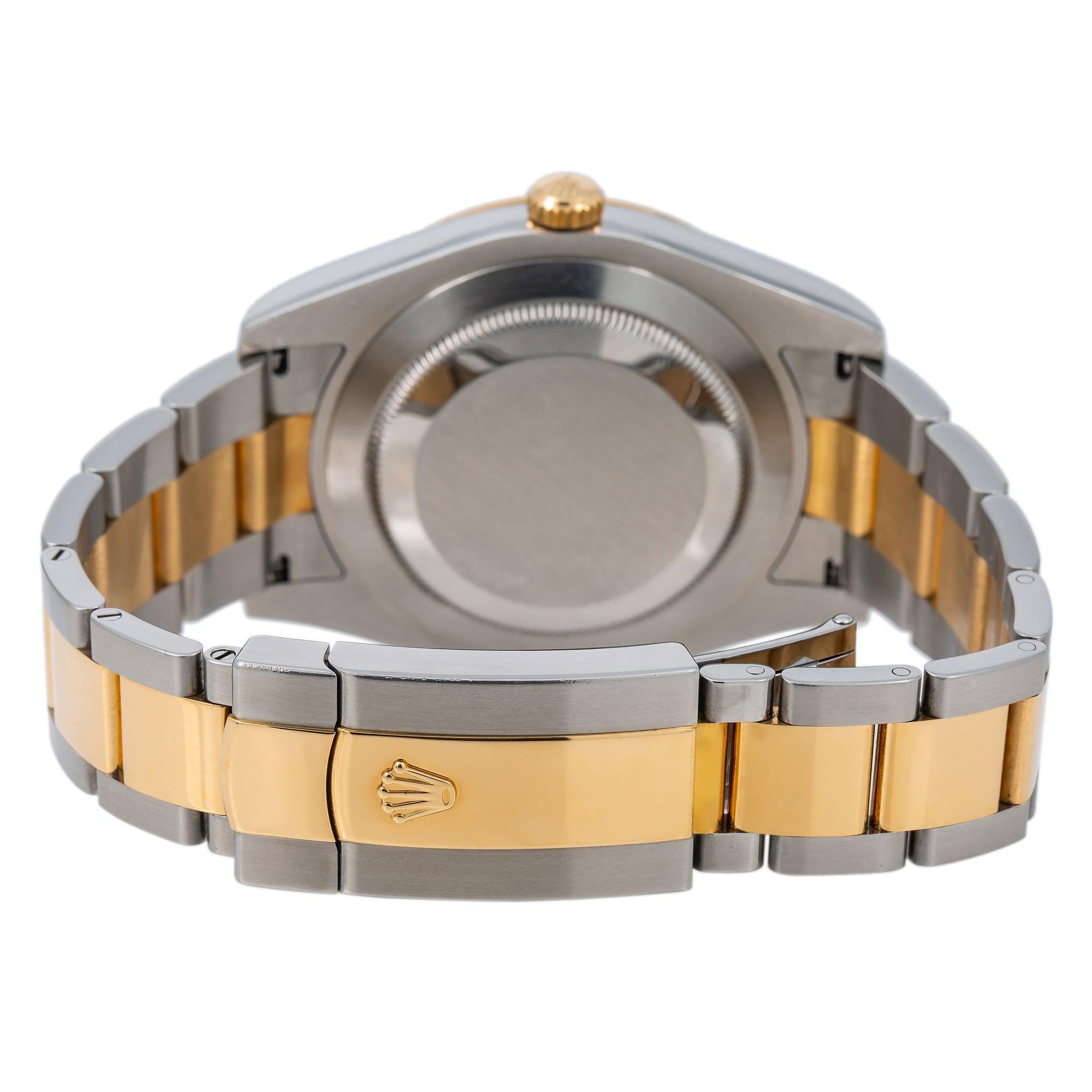 Rolex Datejust 41MM 116333 Black Arabic Dial Fluted Bezel Two Tone Yellow Gold Oyster Bracelet