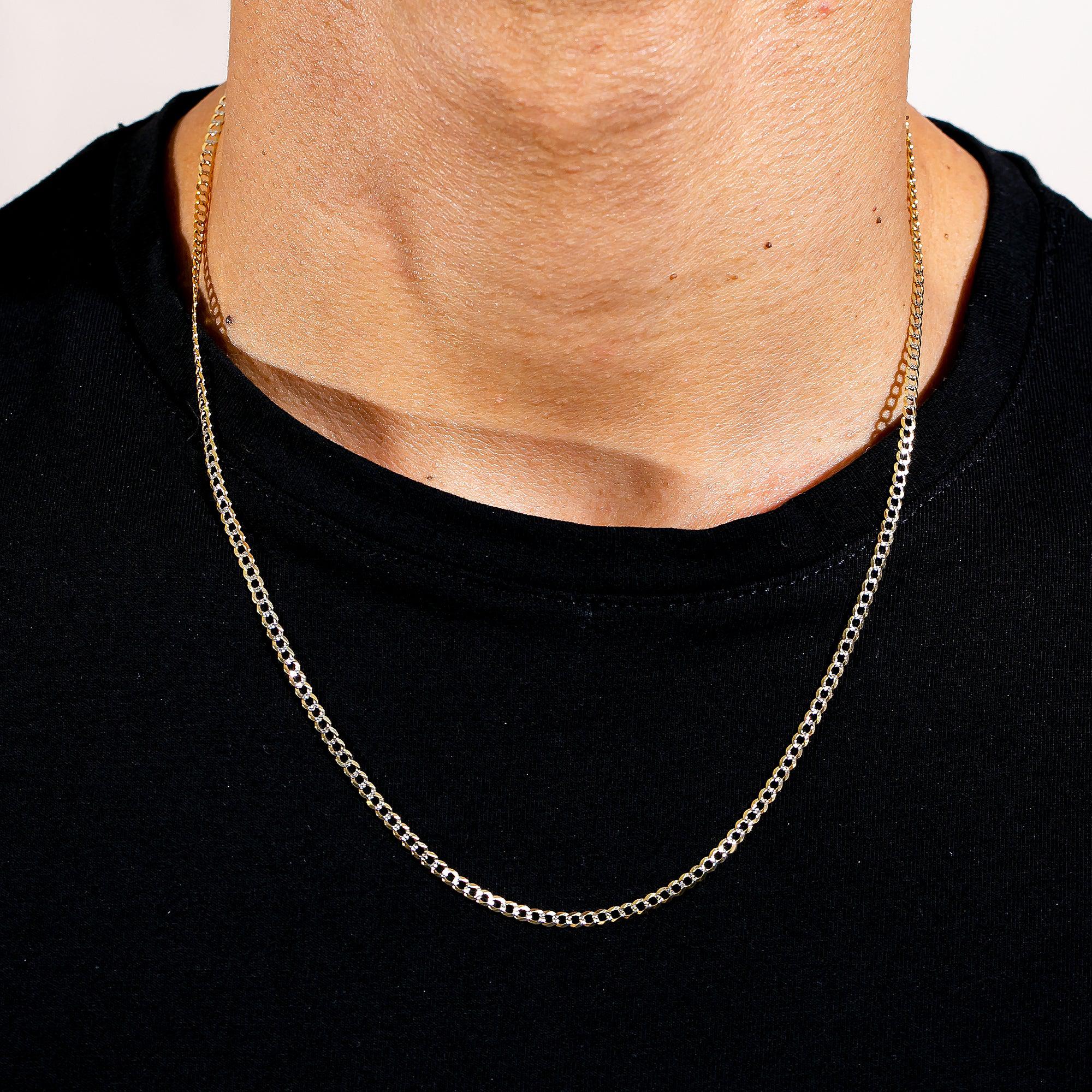 10k Yellow Gold 3mm Flat Diamond Cut Cuban Chain Available In Sizes 18"-26"