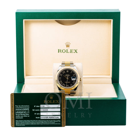 Rolex Datejust II 116333 41MM Black Dial Two Tone Oyster Bracelet
