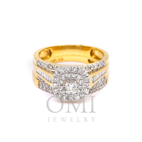 14K YELLOW GOLD LADIES ENGAGEMENT RING WITH 1.05 CT DIAMONDS