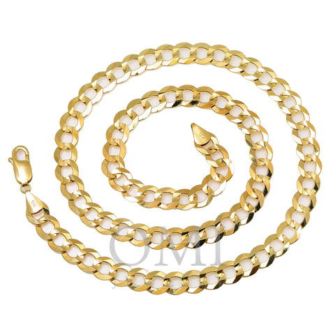 10k Yellow Gold 9mm Solid Open Cuban Link Available In Sizes 18