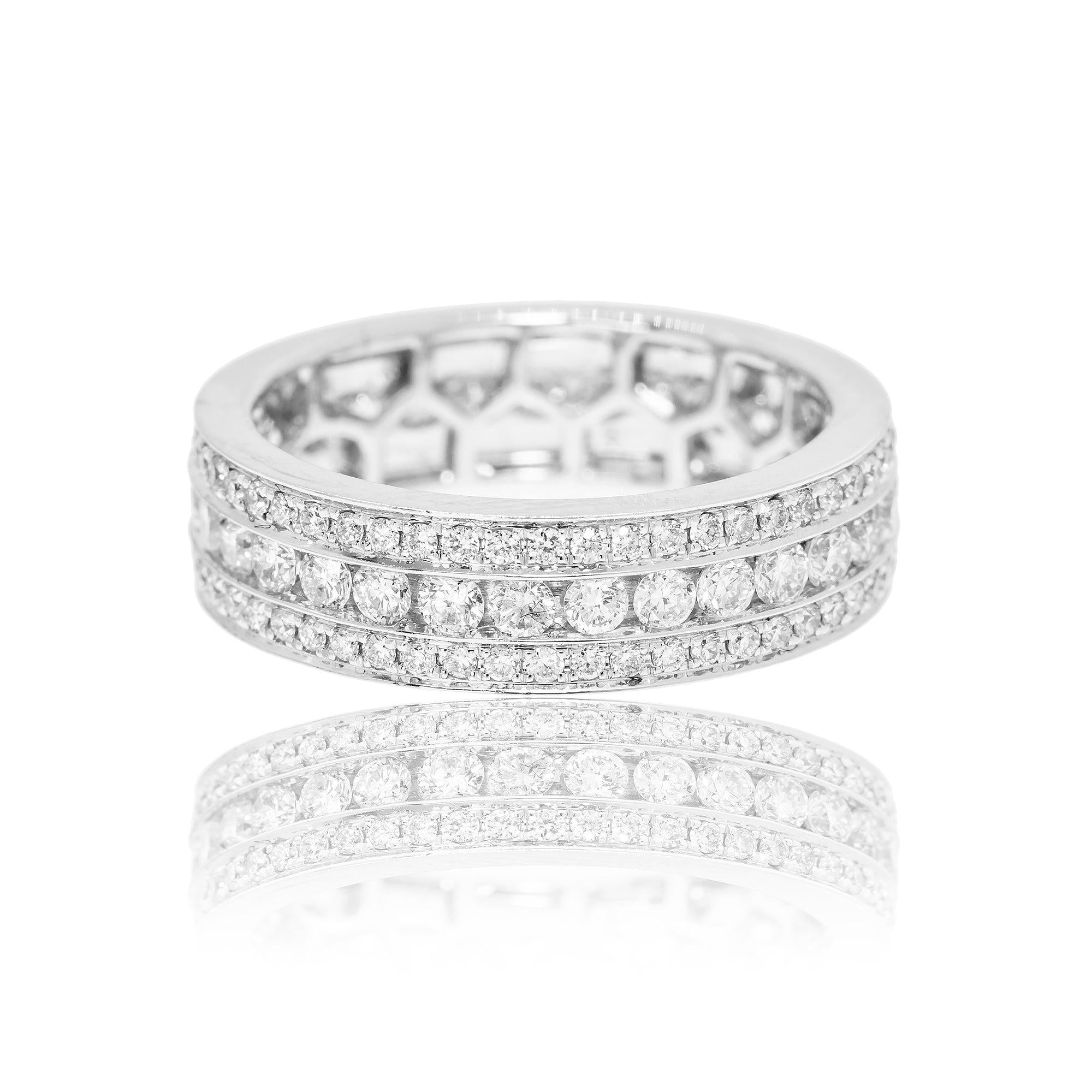18K White Gold Ladies Ring with 1.61 CT Diamonds