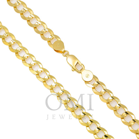 10k Yellow Gold 7mm Solid Open Cuban Link Available In Sizes 18