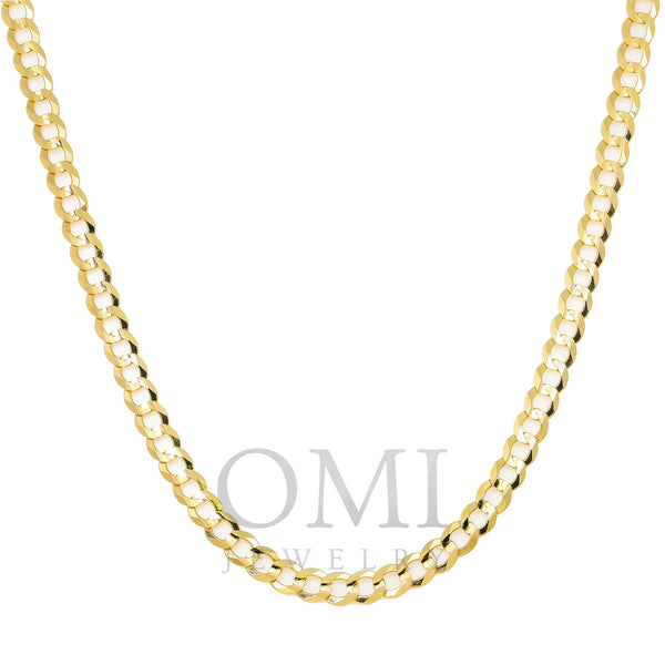 10k Yellow Gold 6mm Solid Open Cuban Link Available In Sizes 18