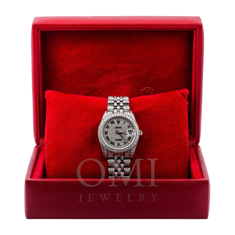 Rolex Datejust Diamond Watch, 31mm, Silver DiamondDial With Stainless Steel Diamond Bracelet Total Of 12ct Diamonds